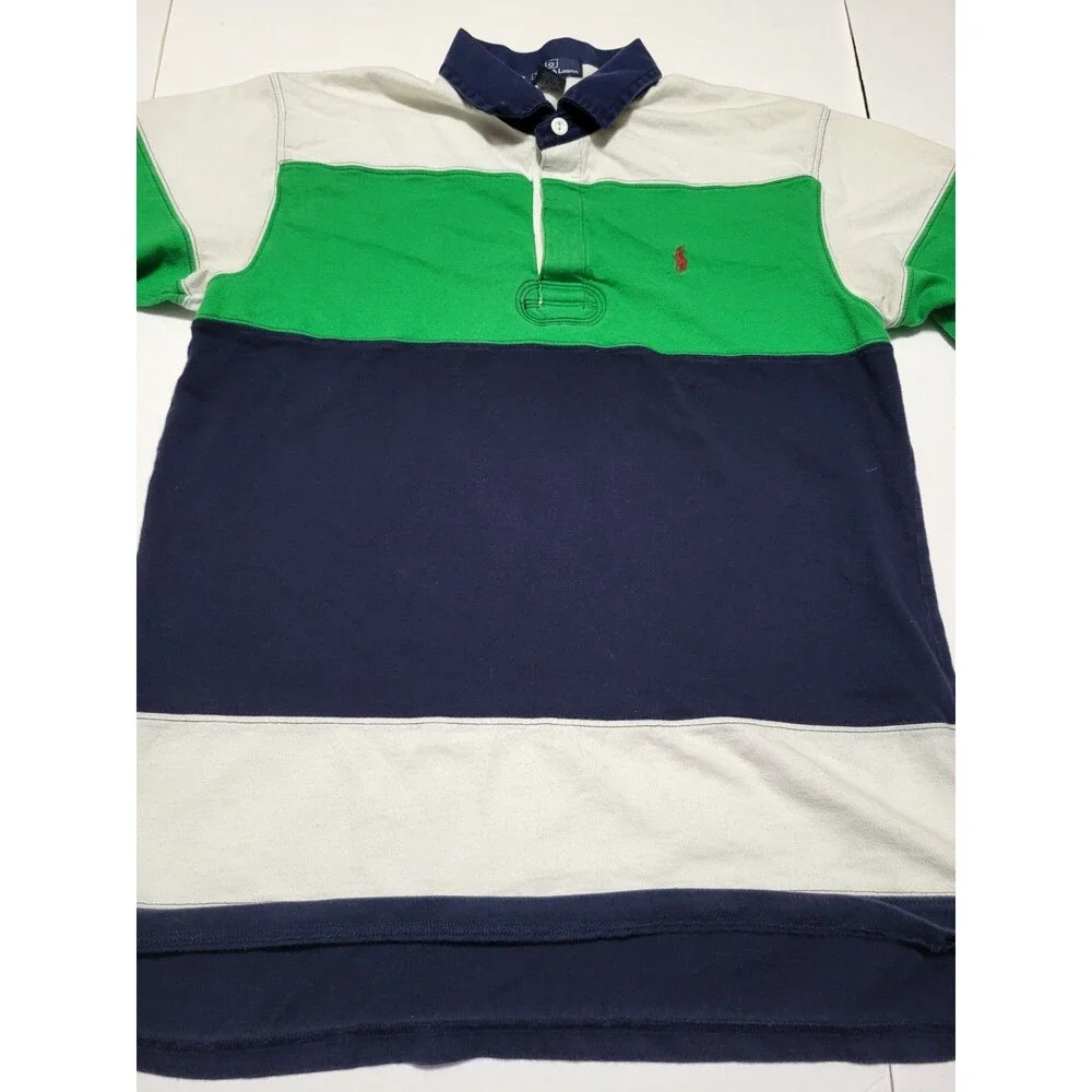 (#16 Vintage Polo Ralph Lauren Short Sleeve Size Youth XL Multicolor